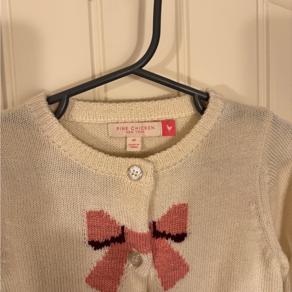 Pink Chicken Bow Cardigan - Picture 2 of 3